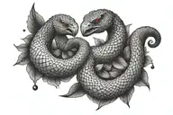 snake and dove tattoo design idea