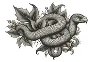 snake and dove tattoo design idea