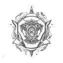 A vibrant bouquet of various exotic flowers surrounding the zodiac sign Libra tattoo design idea
