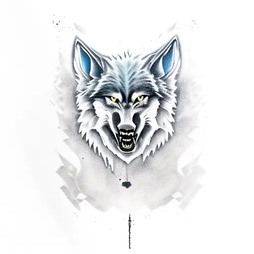 werewolf in suit  tattoo design idea