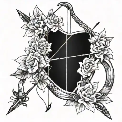 bow and arrow  tattoo design idea