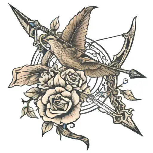 bow and arrow  tattoo design idea