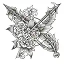 bow and arrow  tattoo design idea