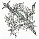bow and arrow  tattoo design idea