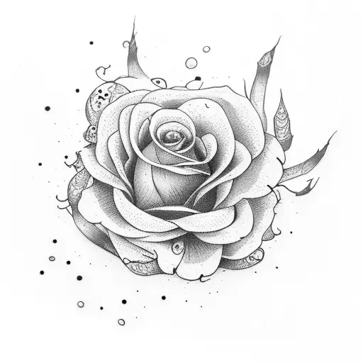 Herz mit Rosenblüte tattoo design idea