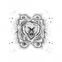 Herz mit Rosenblüte tattoo design idea