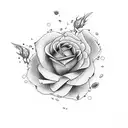 Herz mit Rosenblüte tattoo design idea