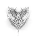 Design a tattoo featuring the names 'Alan' and 'Angel' intertwined in an elegant script font tattoo design idea