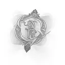 Design a tattoo featuring the names 'Alan' and 'Angel' intertwined in an elegant script font tattoo design idea