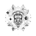 stars and planets with aries constellation tattoo design idea