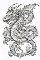 Dragon wrapped tattoo design idea