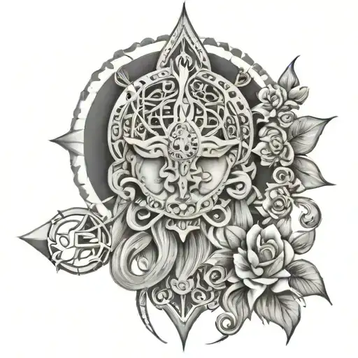 spiritual surrender tattoo design idea