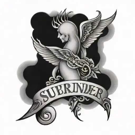 spiritual surrender trust breathe tattoo design idea