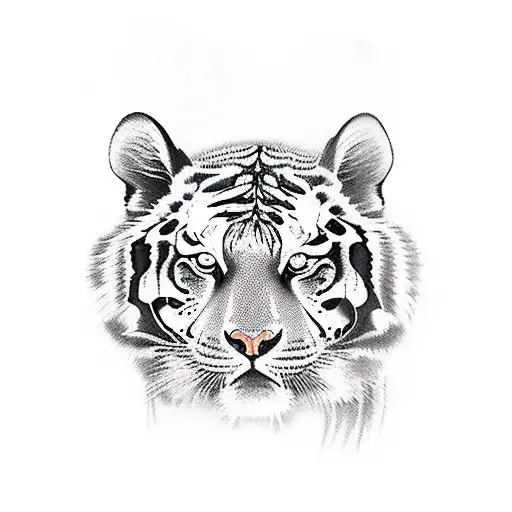 Full Body Tiger and jungle leaves tattoo design idea
