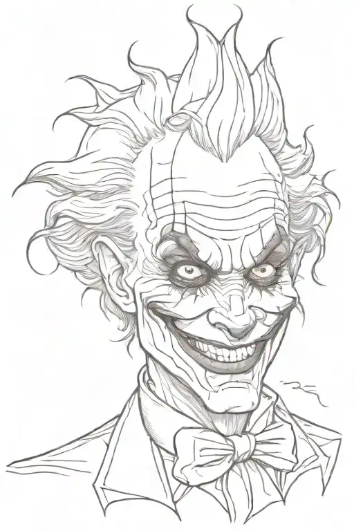 joker face clown tattoo design idea