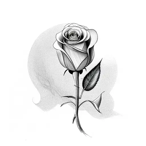 Dove with a rose tattoo design idea
