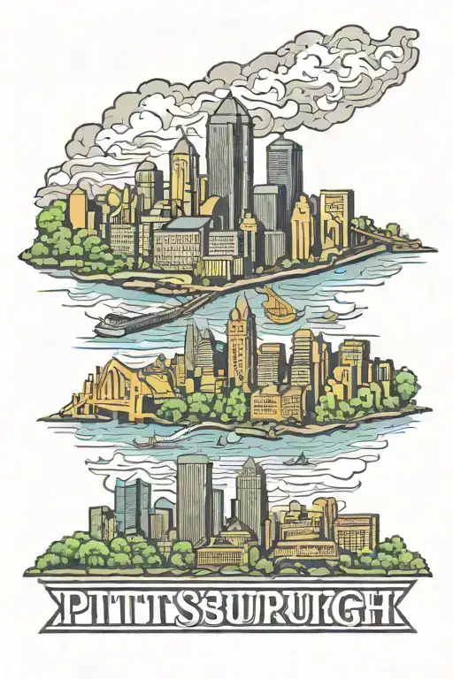pittsburgh skyline inside state outline tattoo tattoo design idea