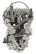 pittsburgh skyline tattoo design idea