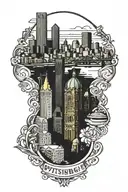 pittsburgh skyline tattoo design idea