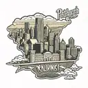 Pittsburgh skyline inside state outline tattoo design idea