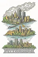 pittsburgh skyline inside state outline tattoo tattoo design idea