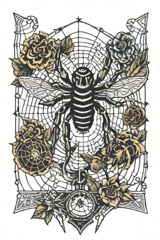 spiderwebs on chest and around nipples with a tarantula connected to the web on the throat tattoo design idea