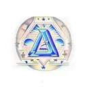 arcade machine with blue, initials AA tattoo design idea