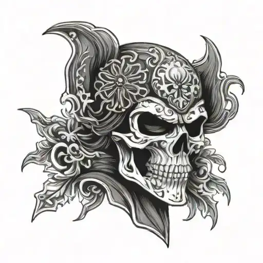 skull mask ski mask tattoo design idea