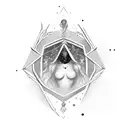 mystical woman, silk, virgo emblem, roman numerals, constellation, time tattoo design idea