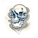 skull with bone pattern tattoo design idea