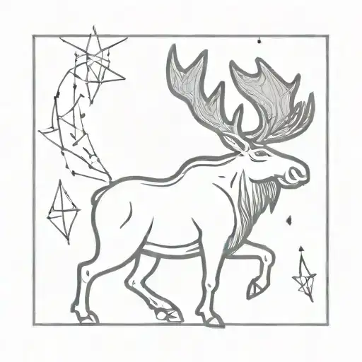 wizard moose casting a spell tattoo design idea