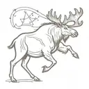 wizard moose casting a spell book tattoo design idea
