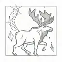 wizard moose casting a spell tattoo design idea