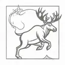 wizard moose casting a spell tattoo design idea