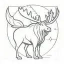 wizard moose casting a spell tattoo design idea