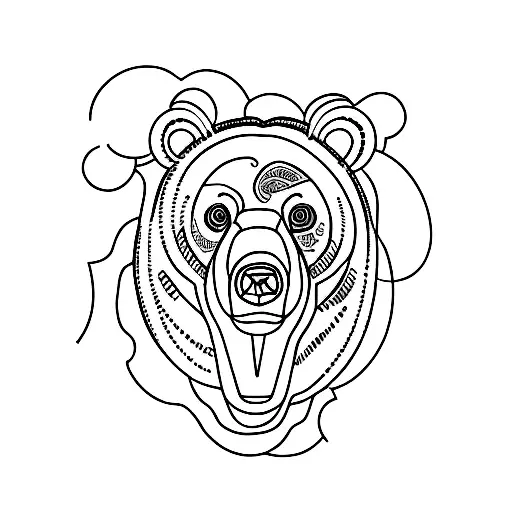 bear, Family, river tattoo design idea