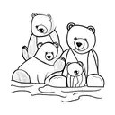 bear, Family, river tattoo design idea