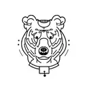 bear, Family, river tattoo design idea