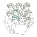 A creative fusion design combining elements of One Direction and The Vamps in a sketch style tattoo design idea