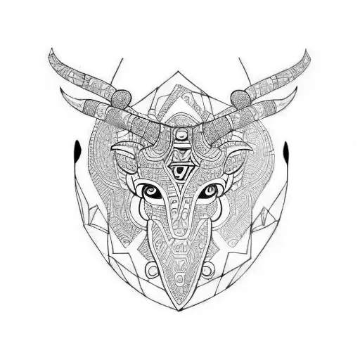 taurus tribal sleeve tattoo design idea