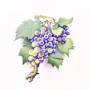 grape vines surrounding the number 17 tattoo design idea