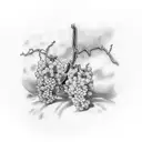 grape vines surrounding the number 17 tattoo design idea