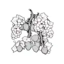 grape vines surrounding the number 17 tattoo design idea