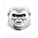 roaring gorilla fangs  tattoo design idea