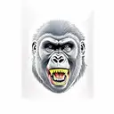 roaring gorilla fangs  tattoo design idea