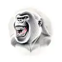 roaring gorilla fangs  tattoo design idea