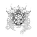 Hannya mask tattoo design idea