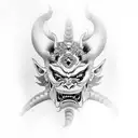 Hannya mask tattoo design idea
