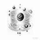 galaxies and beethoven in surrealism style tattoo design idea