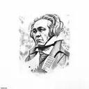 galaxies and beethoven in surrealism style tattoo design idea